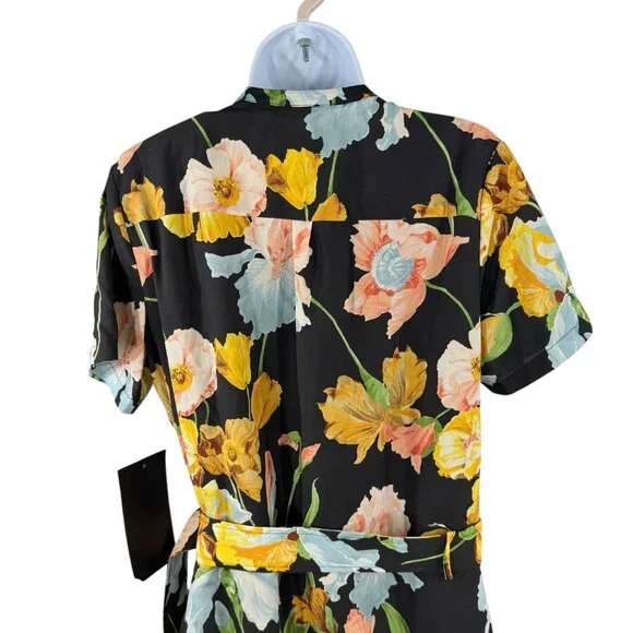 Tuckernuck NEW Black Moonlit Iris Camille Belted Short Sleeve Maxi Dress Size M - Picture 8 of 11